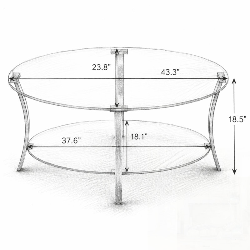 Table basse Modern, Doré