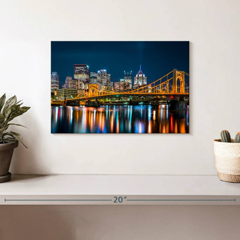 Lilie Rachel Carson Bridge At Night, 8" H x 12" W