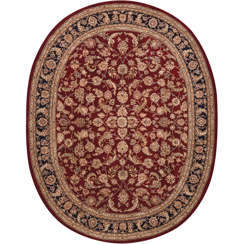 Oakleaf Wool Oriental Indoor Rug, Oval 7'6" x 9'6"
