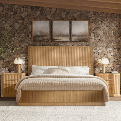 Graciana 3-Piece Fluted Solid Wood Bedroom Set