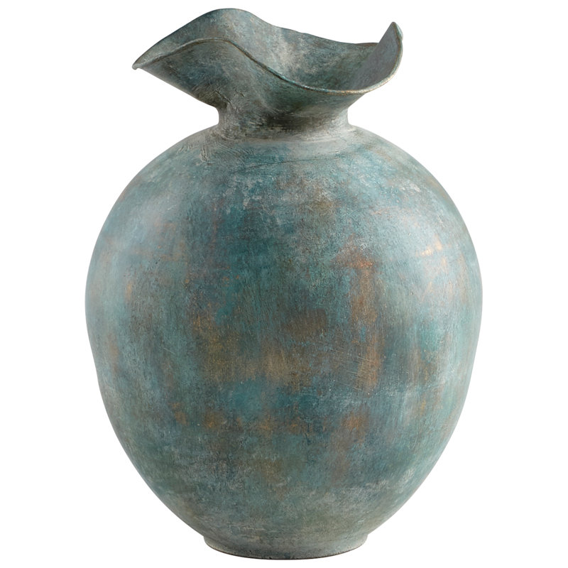Pluto Metal Table Vase, 10" H x 7.5" W x 7.5" D
