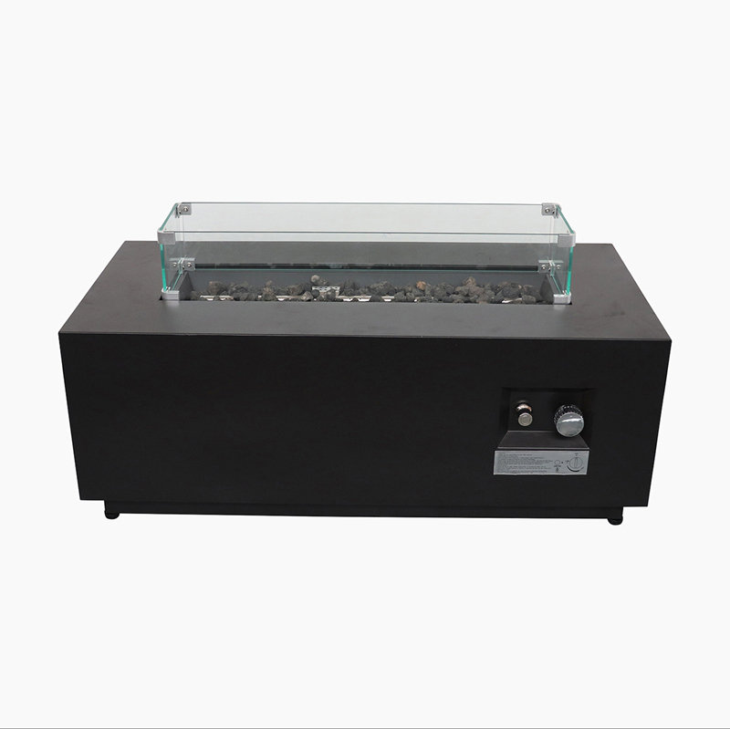 16 H X 42 W Steel Outdoor Fire Pit Table With Lid