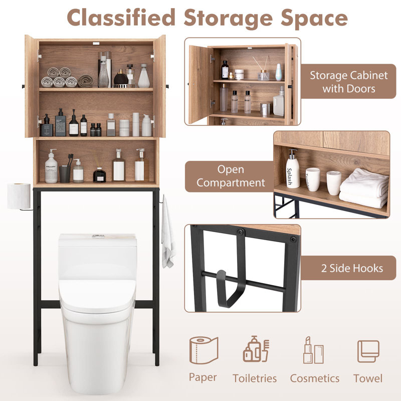 Freestanding Over The Toilet Storage, Natural