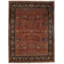 Farahan Hand Knotted Wool Oriental Area Rug in Red/Navy/Ivory