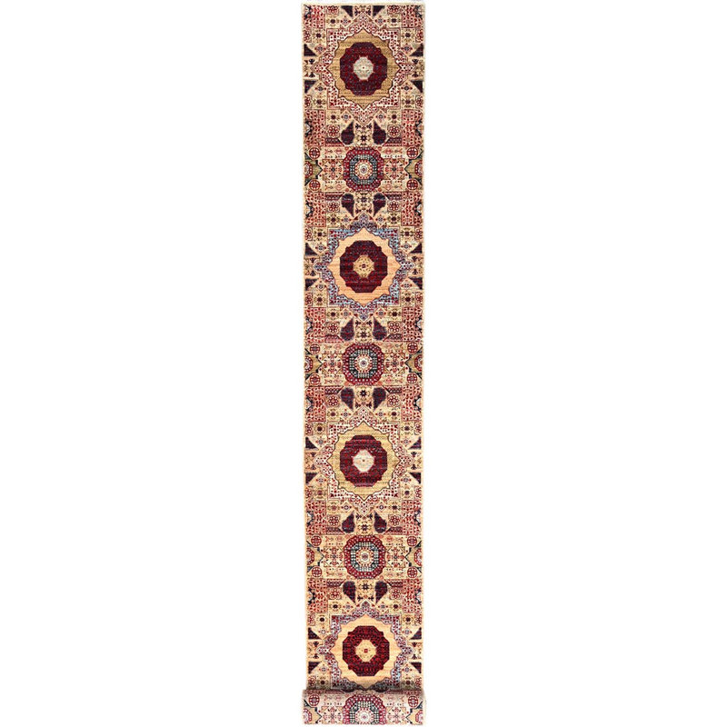 Tapis de couloir nouvel âge en laine 2 pi 3 po x 24 pi 8 po Zinta Ivoire