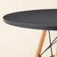 Table de salle à manger ronde moderne en bois massif de 80 cm (31,5 po), couleur noyer, avec rangement-1822679004