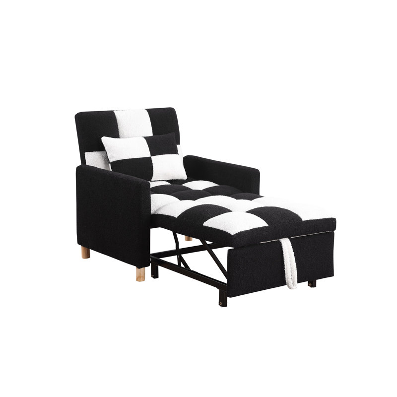 Canapé-lit Kayari, 100 % polyester noir / blanc