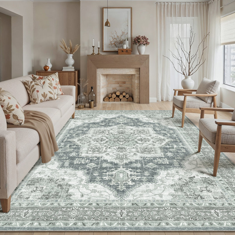 Tapis oriental gris Jacob, Rectangulaire 3 pi x 5 pi