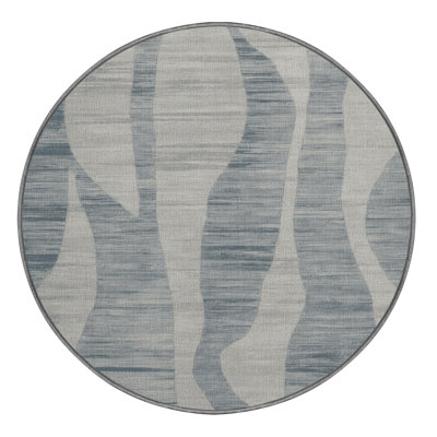 Machine Washable Abstract Gray Area Rug
