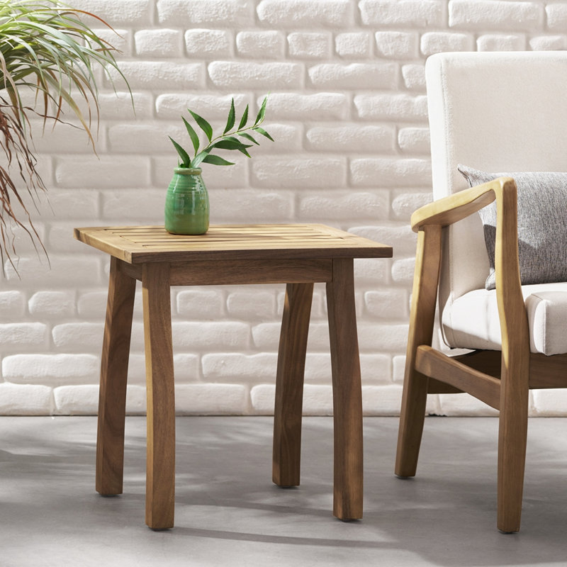 Table d'appoint en bois d'acacia, Teinte naturelle