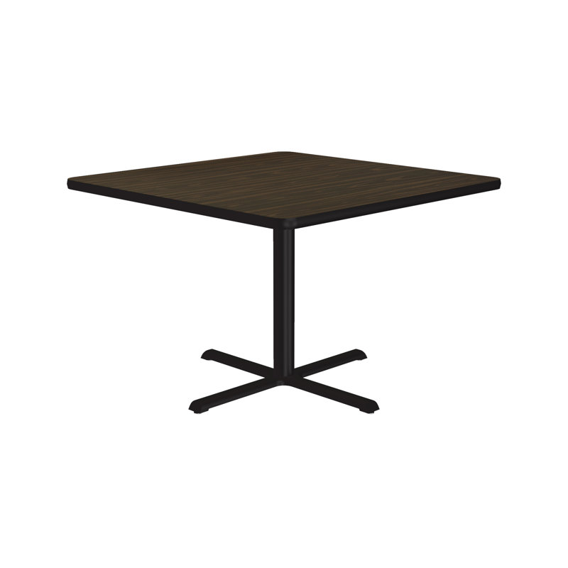 Table bistro 36 pièces Correll pour café et salle de pause, plateau en stratifié thermolaqué noyer, base en fonte, plateau , patins de nivellement