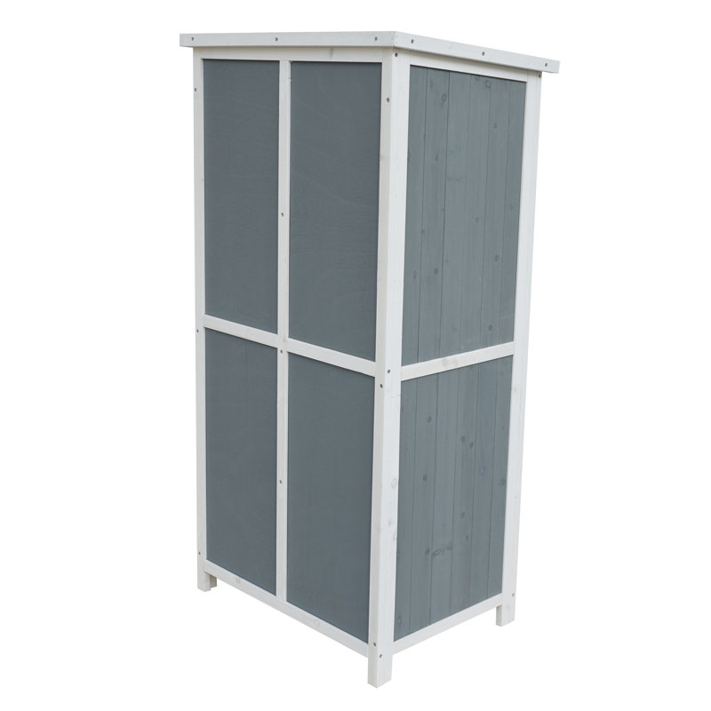 Remise de rangement 54 "deux tons - Design gris et blanc avec toit incliné et 5 compartiments