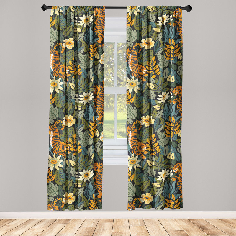 Apolline Semi Sheer Curtain Pair, 56" W x 95" L