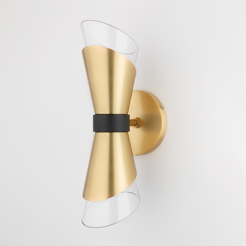 Angie Steel Armed Sconce, Aged Brass
