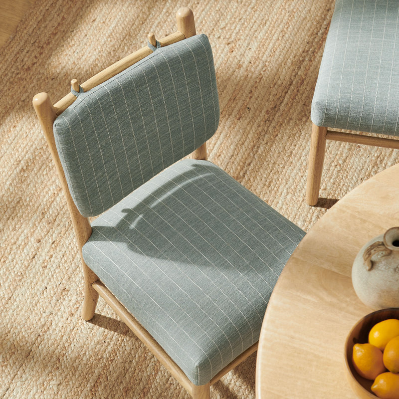 Ensemble de 2 chaises d'appoint Mauden, Spa Blue Stripe, Spa Blue Stripe