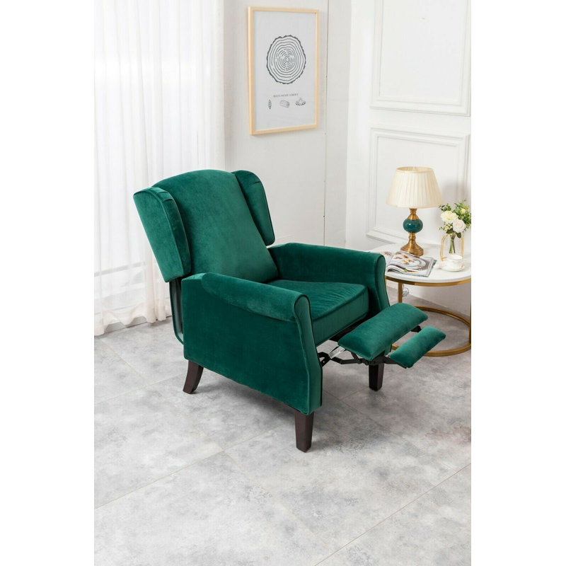 Phyllis Manual Recliner, Green Velvet