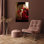 Décoration de chambre à coucher rétro vintage glam: femme en robe rouge, art sur toile blanche 1P