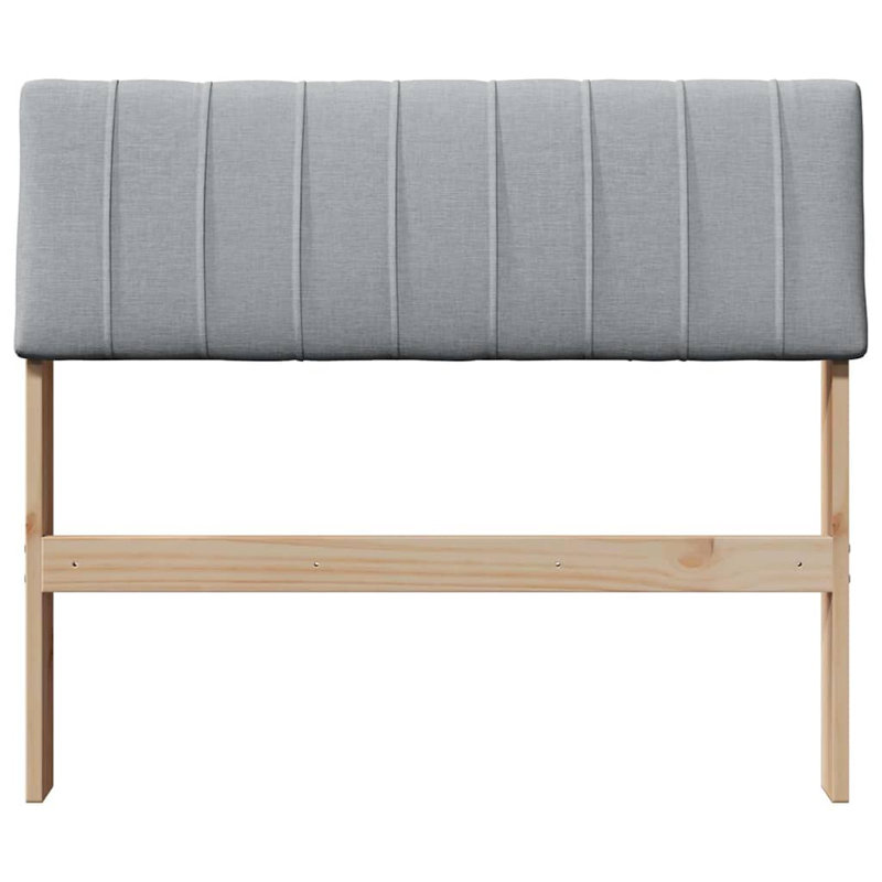 Solid Wood Headboard, UK Single - DE 90 x 190 cm, Light Grey, Brown