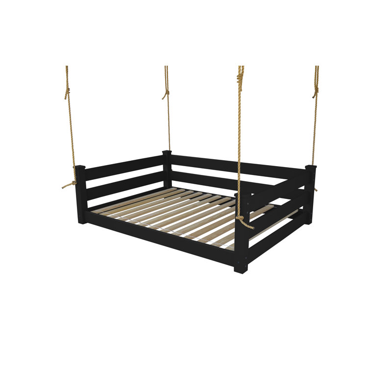 Devell Hanging Daybed, Black, Full / Double