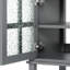 Meuble-lavabo de 36 po avec lavabo en céramique, meuble-lavabo avec tablette réglable et tablette ouverte, avec pieds en bois massif, finition peinte imperméable, boutons en métal et charnières à fermeture en douceur -115898792