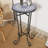 French Country Ceramic Tile Side Table - Weatherproof, Powder-Coated Steel, Hand-Painted Floral Design - Indoor/Outdoor