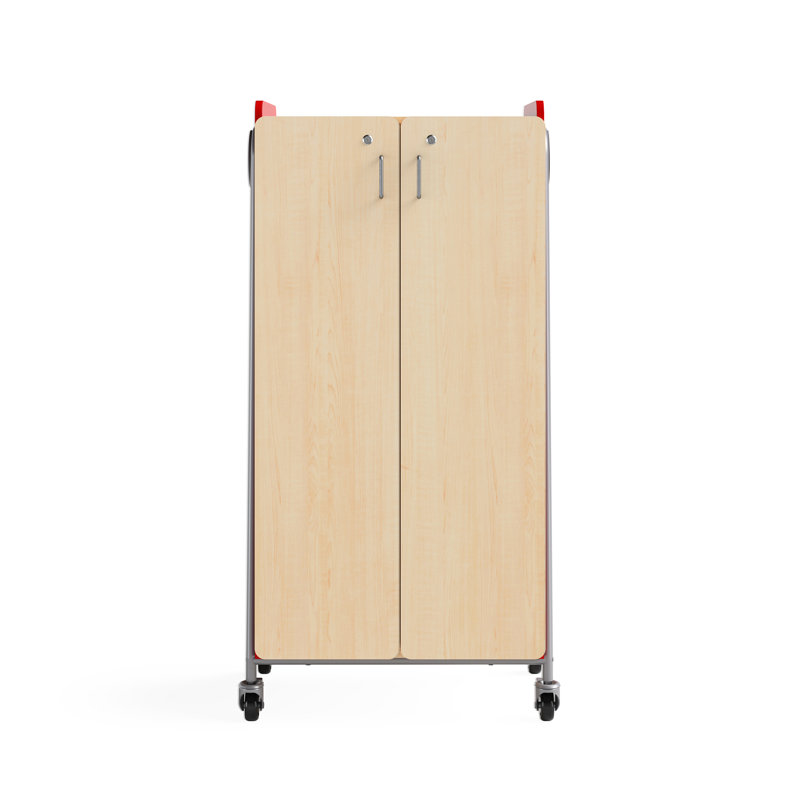 Chariot fourre-tout 18 compartiments avec bacs Whiffle, Rouge