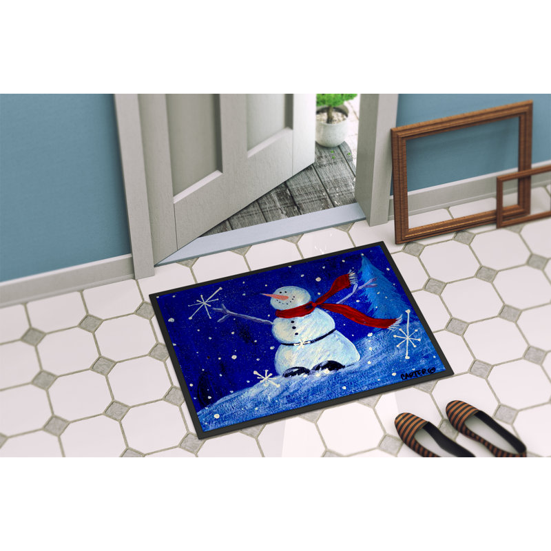 Melle Non-Slip No Pattern Christmas Doormat, Rectangle 2' x 3'
