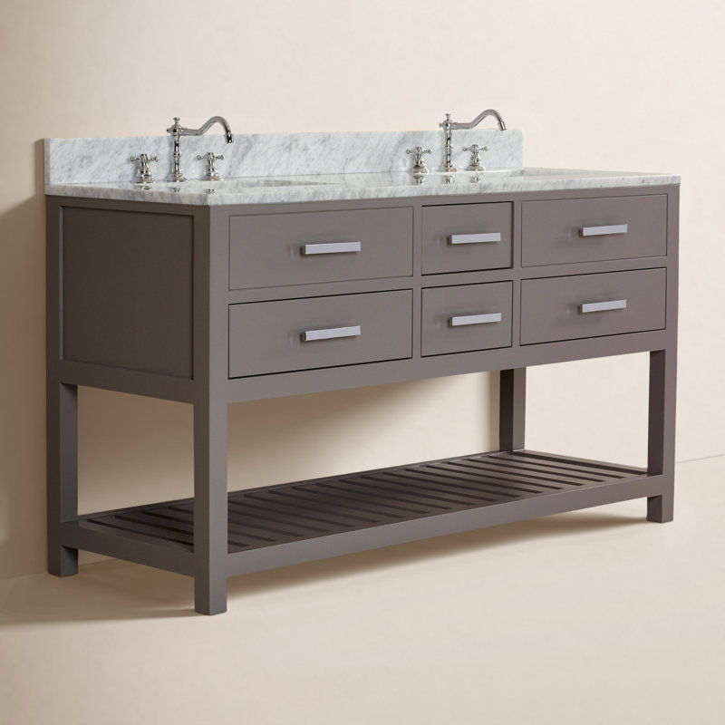 Ensemble de meuble-lavabo double 60 po Cronin, Gris cachemire, 34'' H x 72'' W x 21.5'' D