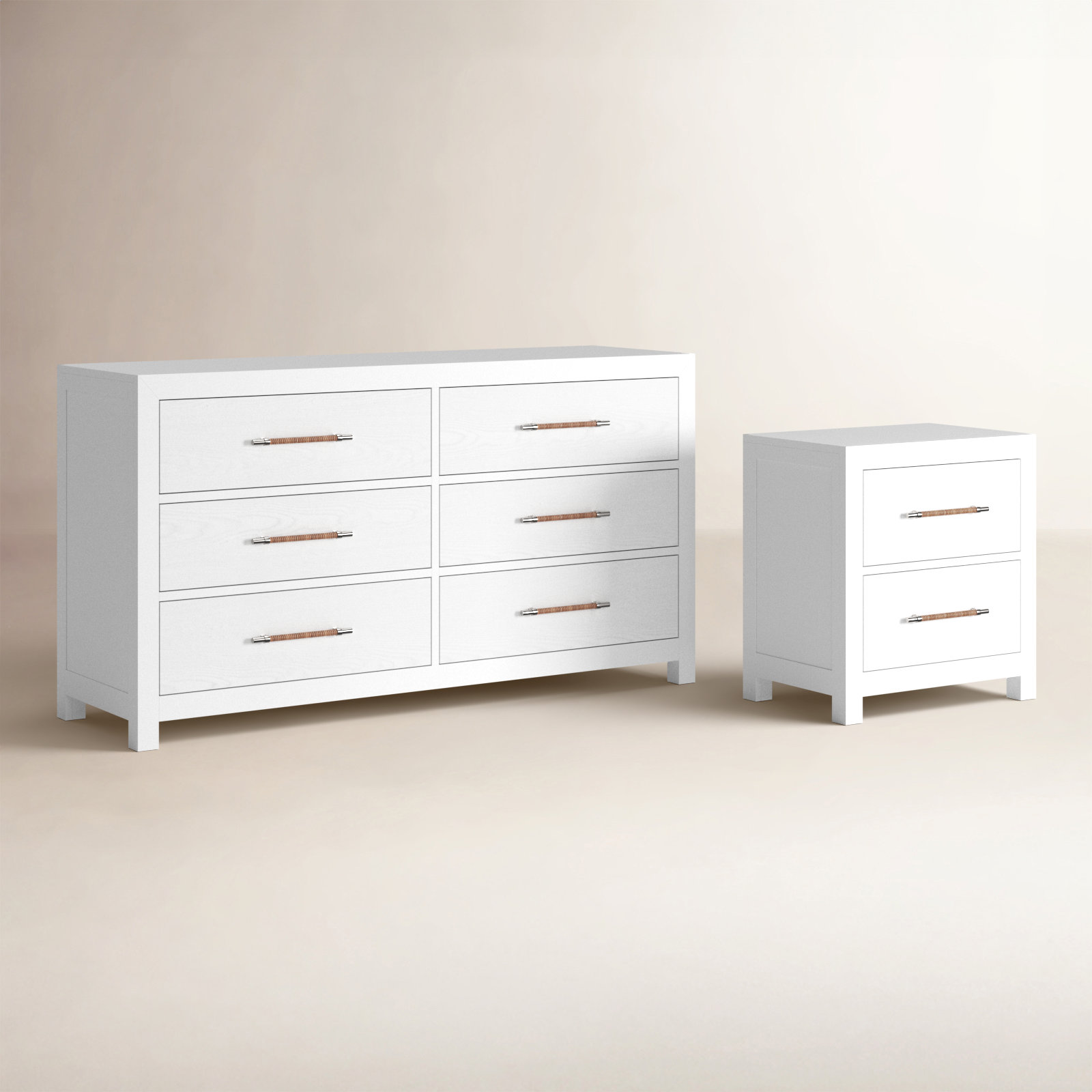 Lana Bedroom Dresser And Nightstand Set, White