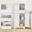 128Cm High Kitchen Cabinet With 4 Doors, Drawers And Adjustable Shelves, White