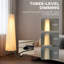 HOMCOM Dimmable Standing Lamp with Foot Switch, White and Grey