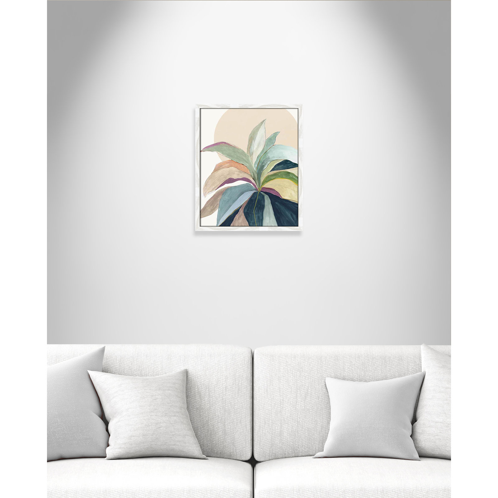 Sunny Bright Leaves II by Asia Jensen, White Slim Unmatted Picture Framed, 19" H x 16" W x 0.75" D