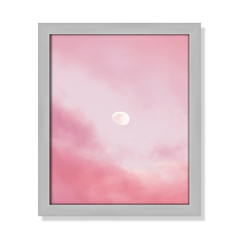 Lunar Cotton Candy Sky par J Lee - impression d'un seul cadre, Cadre argenté mat, H 15 po x l 13 po x P 1,25 po