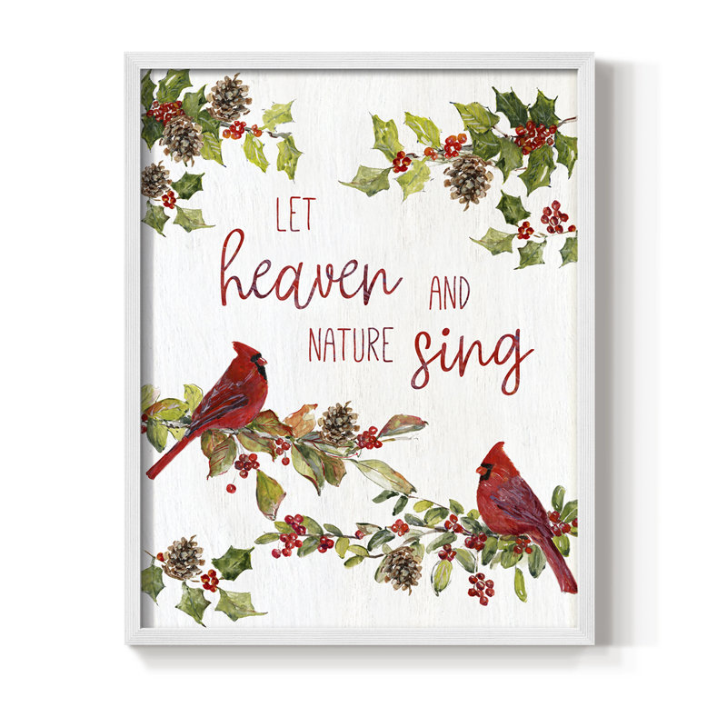 Heaven Sing Framed Print - Solid Wood, 30" H x 24" W, White