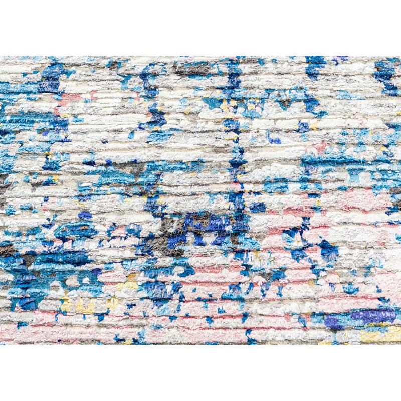 Hand Woven Wool Abstract Area Rug, Rectangle 8' x 10'