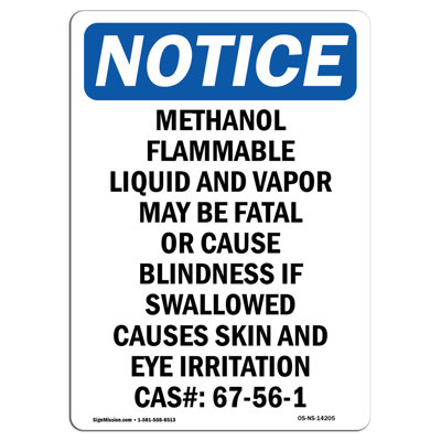 Methanol Flammable Liquid and Sign