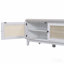 Banc d'entrée bohème en rotin avec rangement, banc à chaussures rembourré avec double porte, banc organisateur de chaussures en bois pour entrée et couloir (blanc + beige)