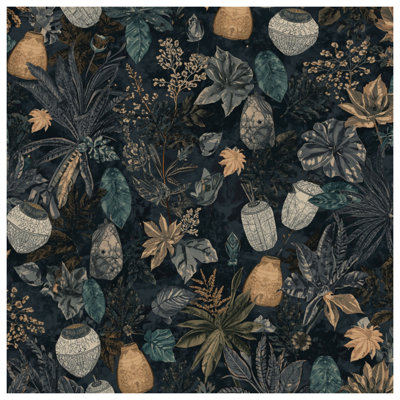 Tropical Leaves And Vases Comforter