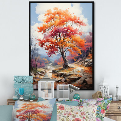 Symphonie d'automne orange et érable rouge - impression