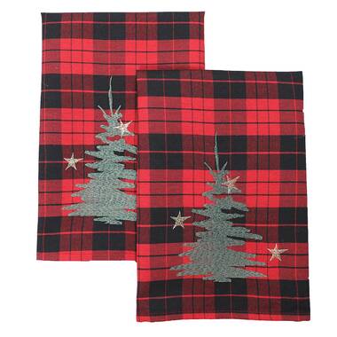 Holiday Time Plaid Holidays Cotton Bath Towels, Black, White, Red,  Multi-color(2 Pieces) 