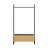 Paloma Modern Open Hanging Closet with Storage Upholstered in Linen Weave in Light Oak