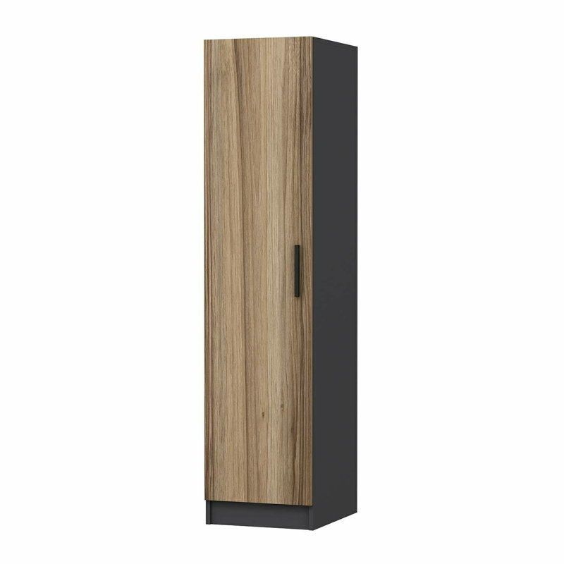 Armoire moderne avec couvercle Wesa, noyer et anthracite, 17,7 po x 82,7 po x 20,5 po Wesa | 100% panneau de particules enduit de mélamine, épaisseur: 0,7 pouce | Nombreuses tablettes, conception murale, solution de rangement élégante et fonctionnelle