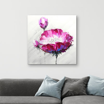 Fuchsia wild flower - 32"x32" art on canvas