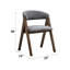 Chaise d'appoint contemporaine rembourrée grise - Finition noyer séduisante moderne de 2 détails
