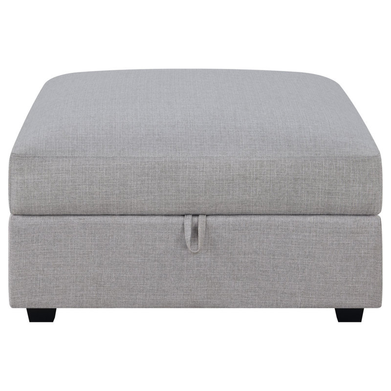 Austin Grey Square Upholstered Storage Ottoman