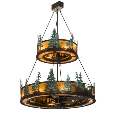 Chandelier 27 lumières rustique en fer forgé 55 po Rustic