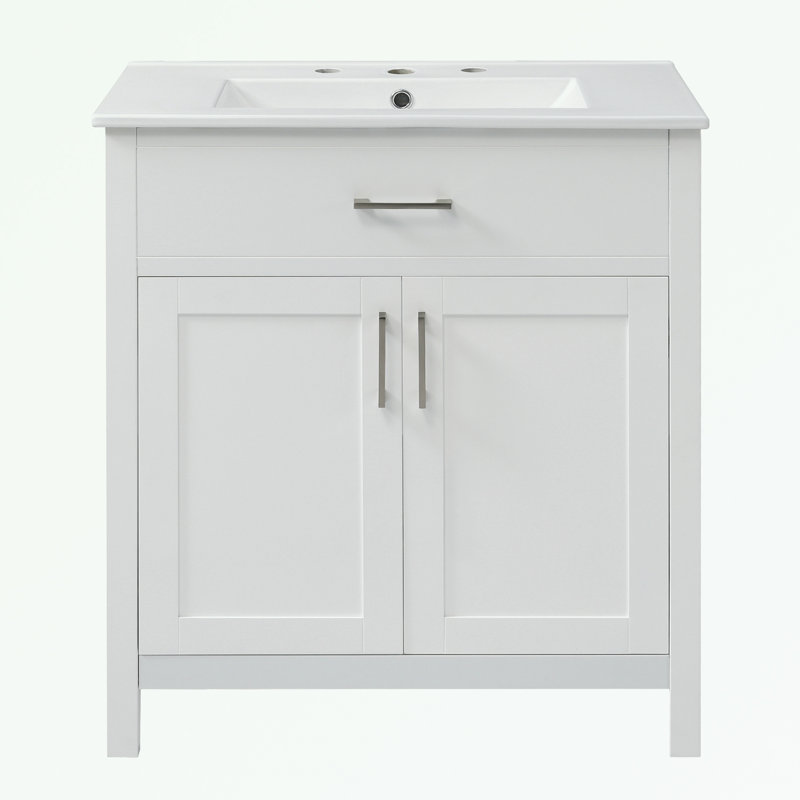 Kachine 29.9'' Single Bathroom Vanity with Top, White