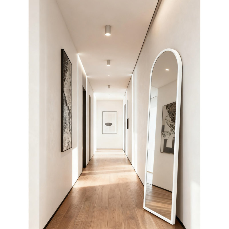 Wall - Mountable Or Leaning 63"X 20" Full Length Mirror With Warm, Natural And Cool , High Reflectivity Glass, Artistic Exterior Coating Body Floor Adjustable Brightness Color Temperature Scales,