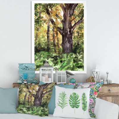 Grand arbre dans la forêt d'automne - Peinture sur toile