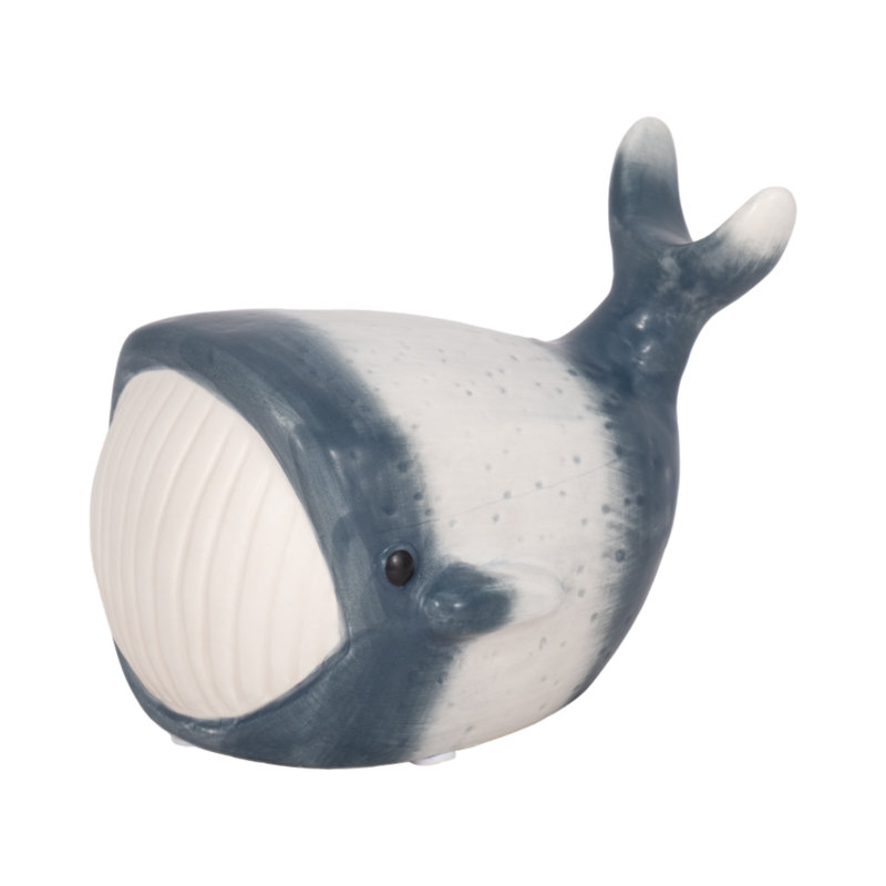 Baleine bleue, bleu / blanc, H 5 po x l 6 po x P 5 po